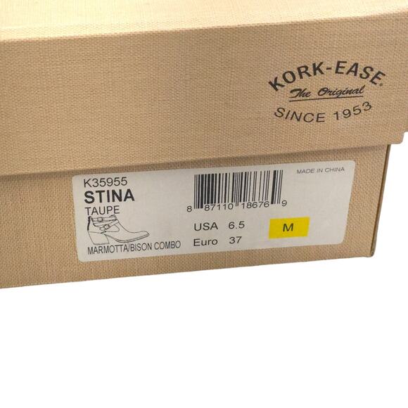 Kork-ease Stina Ankle Boots Strappy Leather Heeled Booties Neutral Cutout Fall - Picture 11 of 12